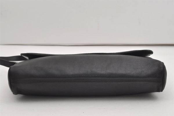 Authentic GUCCI Vintage Shoulder Cross Body Bag Purse Leather Black 5210I