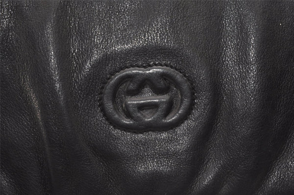 Authentic GUCCI Vintage Shoulder Cross Body Bag Purse Leather Black 5210I