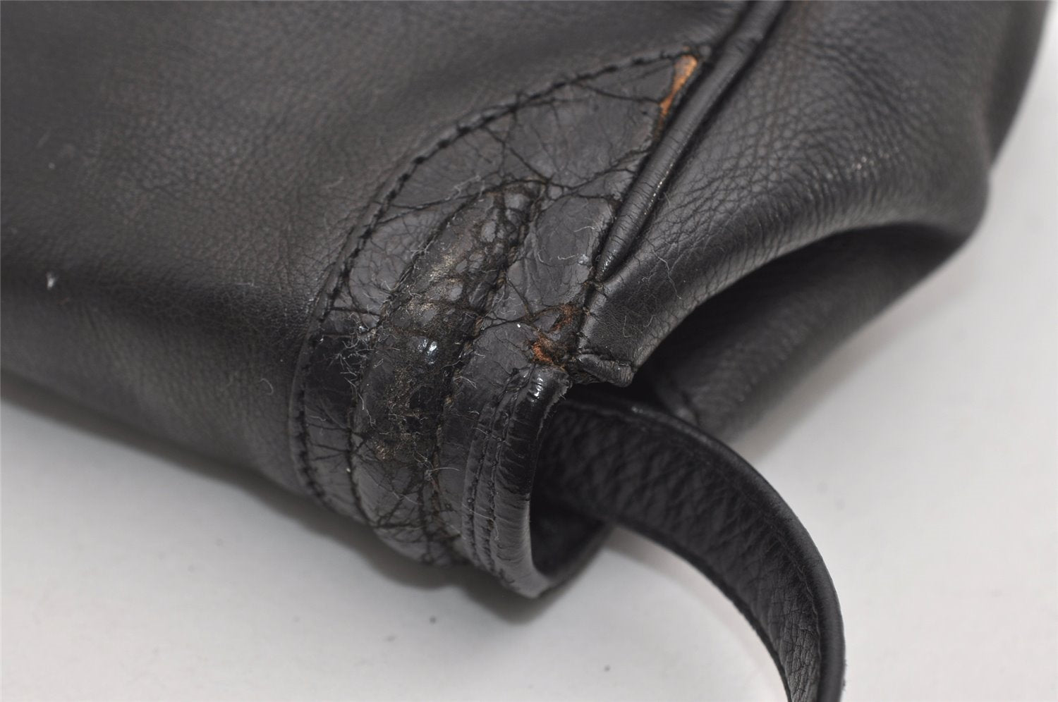 Authentic GUCCI Vintage Shoulder Cross Body Bag Purse Leather Black 5210I