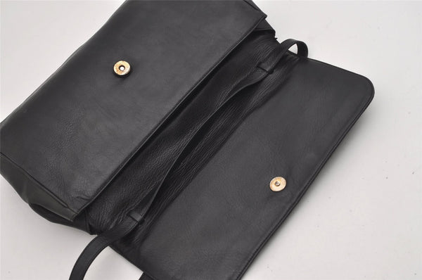 Authentic GUCCI Vintage Shoulder Cross Body Bag Purse Leather Black 5210I