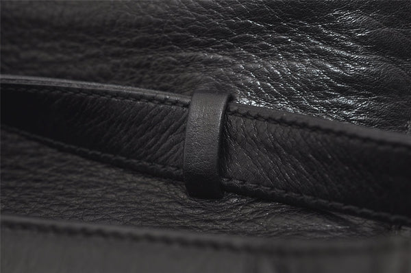 Authentic GUCCI Vintage Shoulder Cross Body Bag Purse Leather Black 5210I