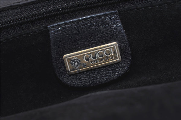 Authentic GUCCI Vintage Shoulder Cross Body Bag Purse Leather Black 5210I