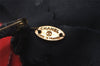 Authentic CHANEL Camellia Corsage Brooch Nylon Navy Blue Red 5210J