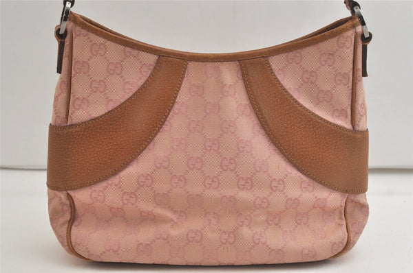 Authentic GUCCI Shoulder Hand Bag Purse GG Canvas Leather 113012 Pink 5210K