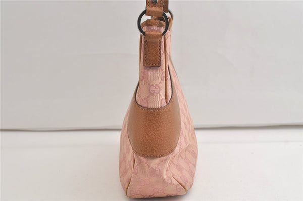 Authentic GUCCI Shoulder Hand Bag Purse GG Canvas Leather 113012 Pink 5210K