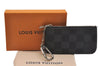 Authentic Louis Vuitton Damier Graphite Pochette Cles Coin Case N60155 Box 5211J