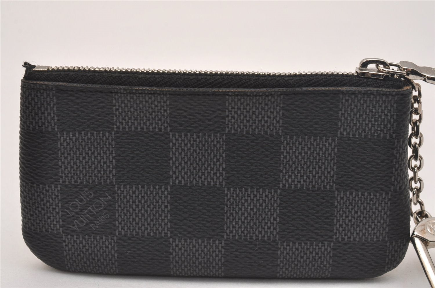 Authentic Louis Vuitton Damier Graphite Pochette Cles Coin Case N60155 Box 5211J
