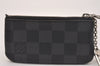Authentic Louis Vuitton Damier Graphite Pochette Cles Coin Case N60155 Box 5211J