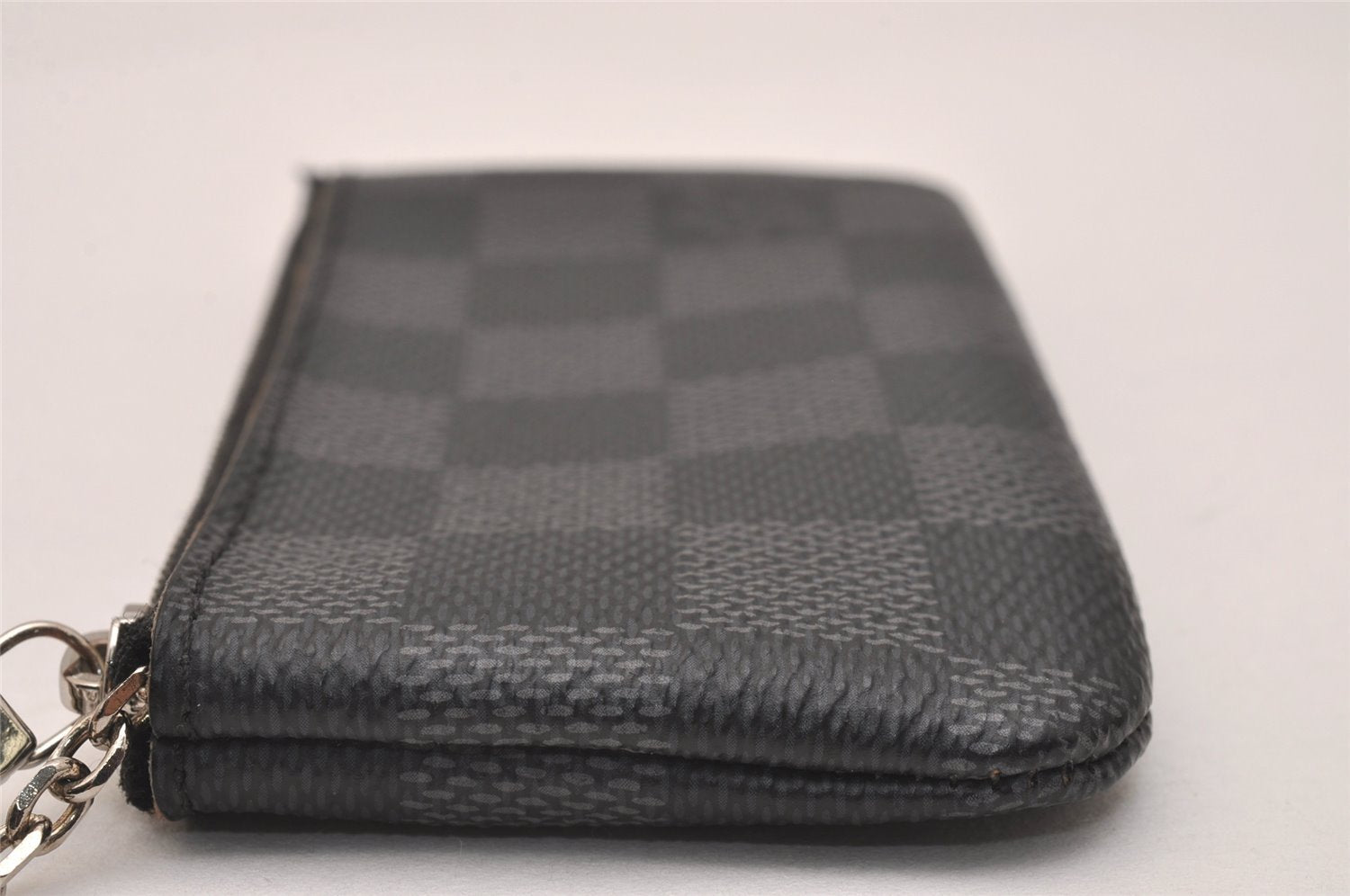 Authentic Louis Vuitton Damier Graphite Pochette Cles Coin Case N60155 Box 5211J