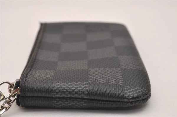 Authentic Louis Vuitton Damier Graphite Pochette Cles Coin Case N60155 Box 5211J