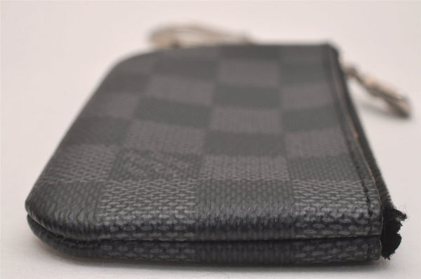 Authentic Louis Vuitton Damier Graphite Pochette Cles Coin Case N60155 Box 5211J