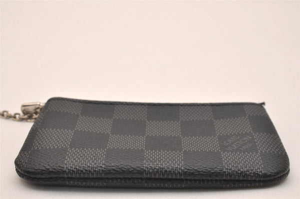 Authentic Louis Vuitton Damier Graphite Pochette Cles Coin Case N60155 Box 5211J