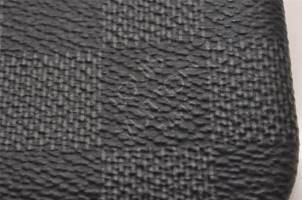 Authentic Louis Vuitton Damier Graphite Pochette Cles Coin Case N60155 Box 5211J