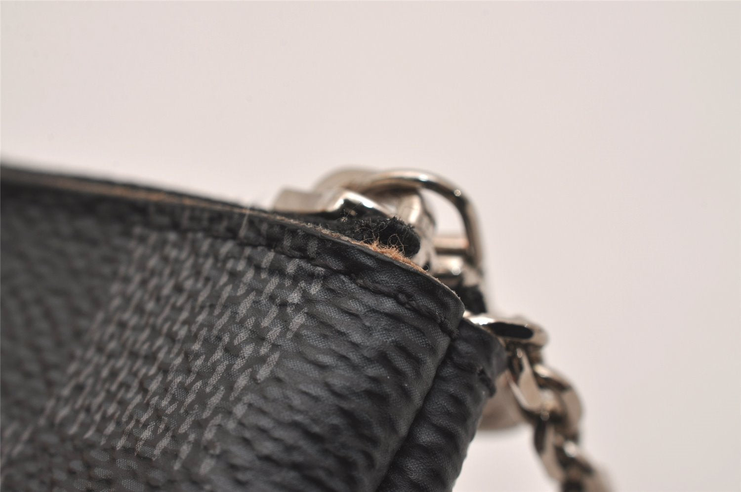 Authentic Louis Vuitton Damier Graphite Pochette Cles Coin Case N60155 Box 5211J