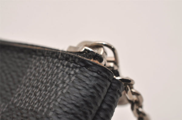 Authentic Louis Vuitton Damier Graphite Pochette Cles Coin Case N60155 Box 5211J