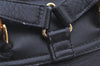 Authentic GUCCI Vintage Bamboo Drawstring Backpack Purse Leather Black 5211K