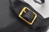 Authentic GUCCI Vintage Bamboo Drawstring Backpack Purse Leather Black 5211K