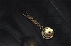 Authentic GUCCI Vintage Bamboo Drawstring Backpack Purse Leather Black 5211K