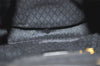 Authentic GUCCI Vintage Bamboo Drawstring Backpack Purse Leather Black 5211K