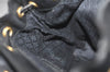 Authentic GUCCI Vintage Bamboo Drawstring Backpack Purse Leather Black 5211K