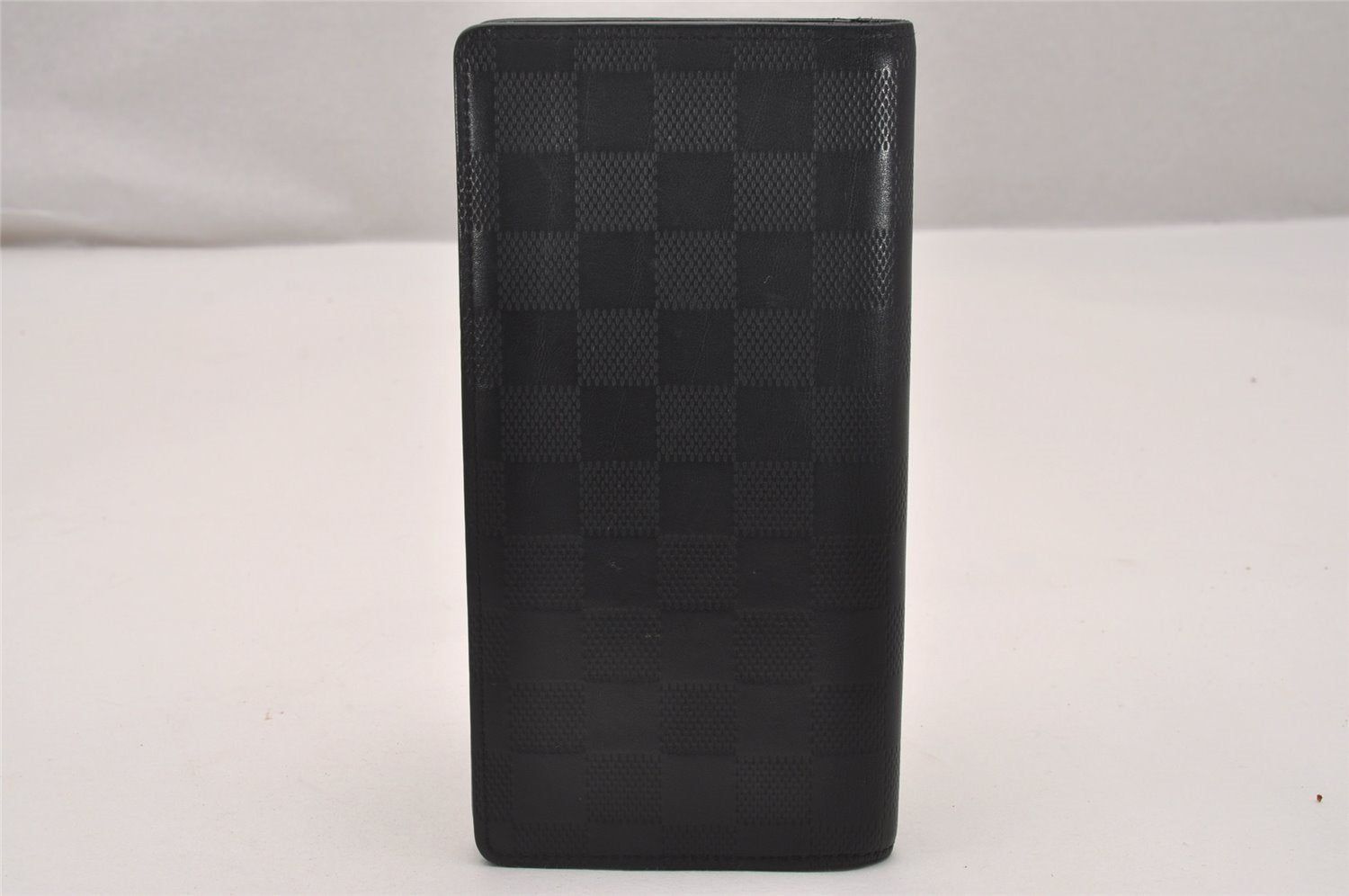 Auth Louis Vuitton Damier Infini Portefeuille Brazza Wallet N63010 Black 5212J