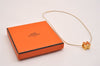 Authentic HERMES Cage De Ash H Cube Pendant Necklace Gold Orange Box 5215J