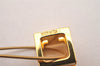 Authentic HERMES Cage De Ash H Cube Pendant Necklace Gold Orange Box 5215J