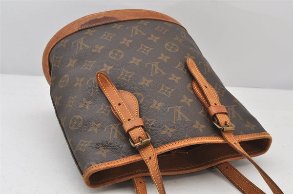 Authentic Louis Vuitton Monogram Bucket PM Shoulder Bag Old Model LV Junk 5216K