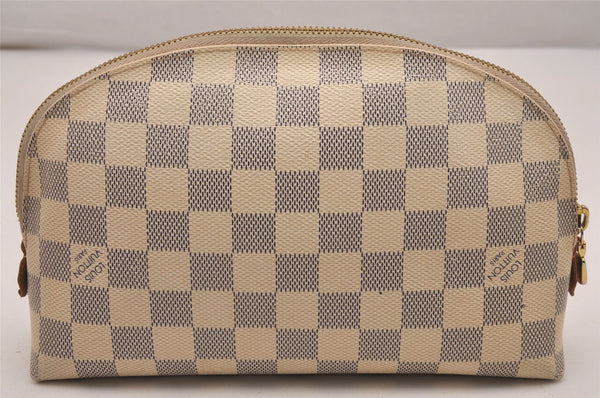 Authentic Louis Vuitton Damier Azur Pochette Cosmetic GM Pouch N23346 LV 5218J