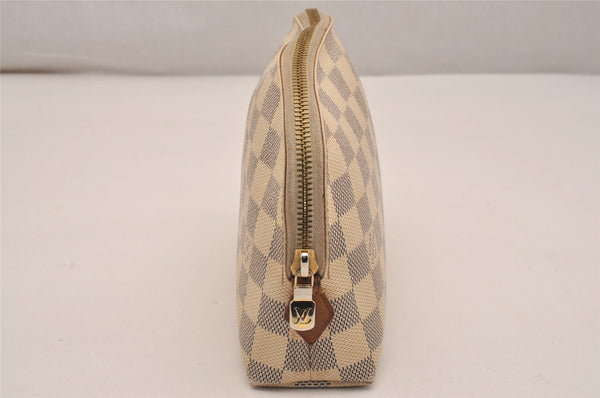 Authentic Louis Vuitton Damier Azur Pochette Cosmetic GM Pouch N23346 LV 5218J