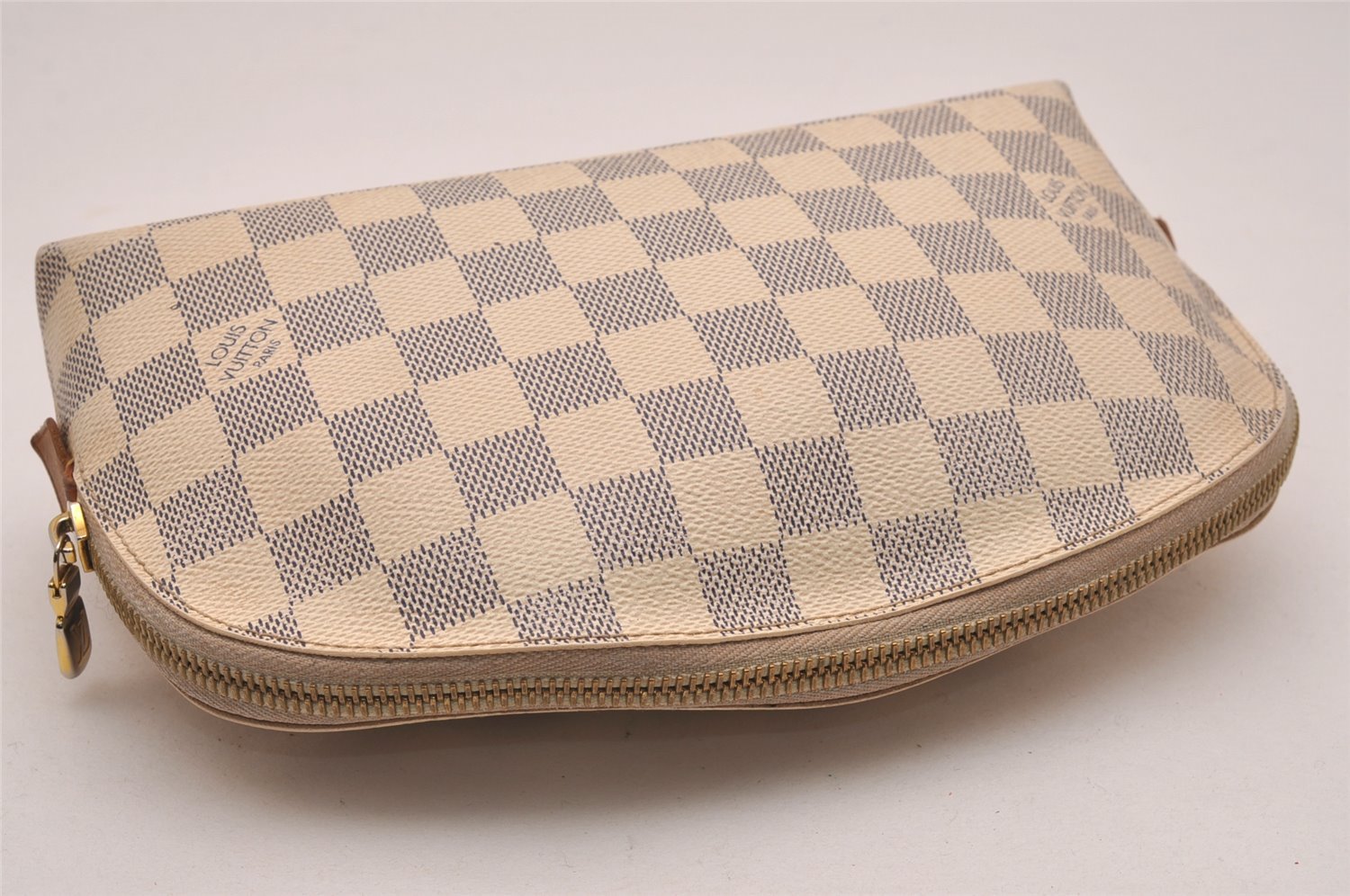 Authentic Louis Vuitton Damier Azur Pochette Cosmetic GM Pouch N23346 LV 5218J