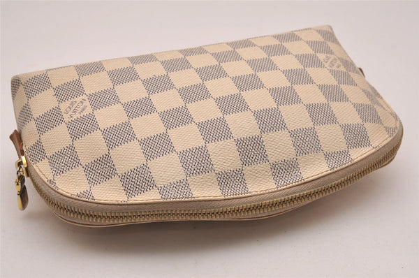 Authentic Louis Vuitton Damier Azur Pochette Cosmetic GM Pouch N23346 LV 5218J