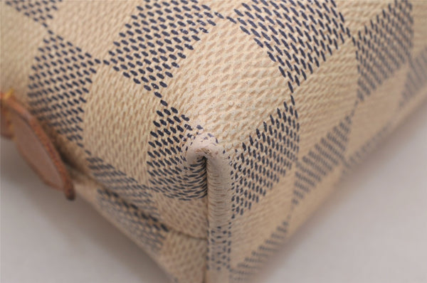 Authentic Louis Vuitton Damier Azur Pochette Cosmetic GM Pouch N23346 LV 5218J