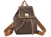 Authentic CELINE Macadam Blason Pattern Backpack PVC Leather Brown 5218K