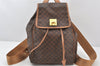 Authentic CELINE Macadam Blason Pattern Backpack PVC Leather Brown 5218K