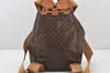 Authentic CELINE Macadam Blason Pattern Backpack PVC Leather Brown 5218K