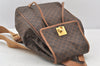 Authentic CELINE Macadam Blason Pattern Backpack PVC Leather Brown 5218K