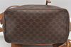 Authentic CELINE Macadam Blason Pattern Backpack PVC Leather Brown 5218K