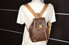 Authentic CELINE Macadam Blason Pattern Backpack PVC Leather Brown 5218K