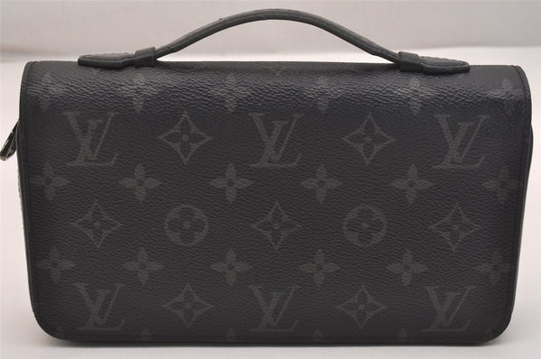 Authentic Louis Vuitton Monogram Eclipse Zippy XL Wallet M61698 LV 5219J