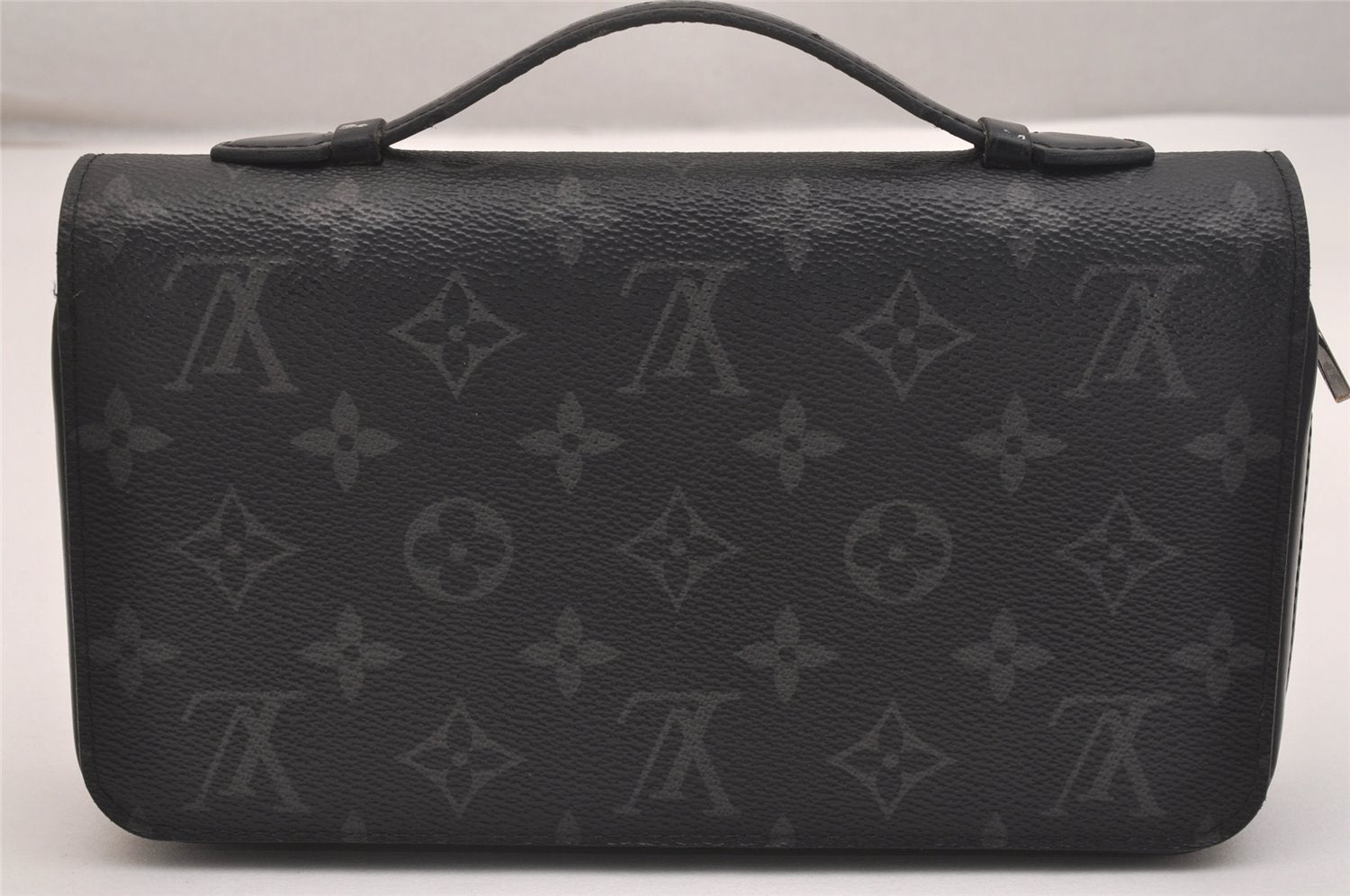 Authentic Louis Vuitton Monogram Eclipse Zippy XL Wallet M61698 LV 5219J