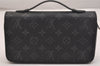 Authentic Louis Vuitton Monogram Eclipse Zippy XL Wallet M61698 LV 5219J