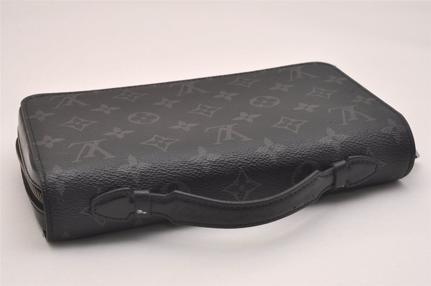 Authentic Louis Vuitton Monogram Eclipse Zippy XL Wallet M61698 LV 5219J