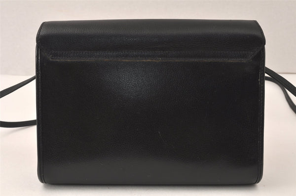 Authentic Christian Dior Shoulder Cross Body Bag Purse Leather Black 5219K