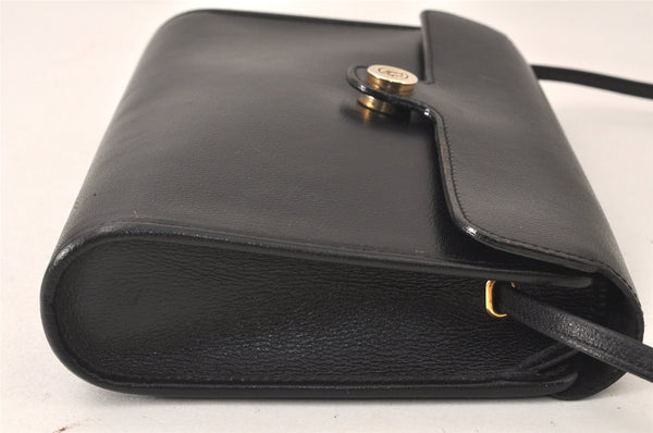 Authentic Christian Dior Shoulder Cross Body Bag Purse Leather Black 5219K