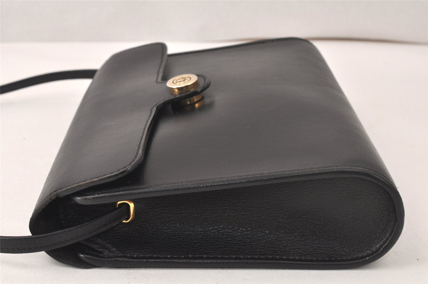 Authentic Christian Dior Shoulder Cross Body Bag Purse Leather Black 5219K