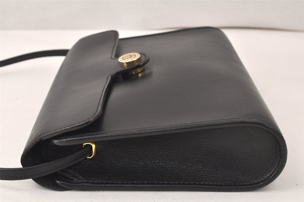 Authentic Christian Dior Shoulder Cross Body Bag Purse Leather Black 5219K