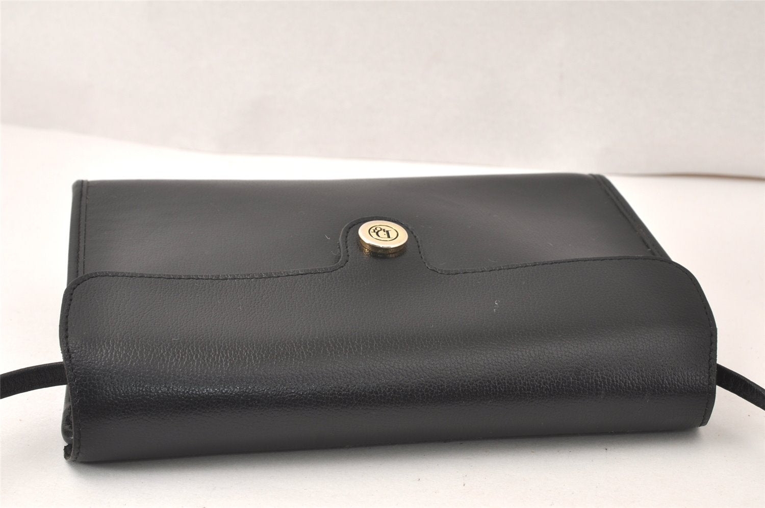Authentic Christian Dior Shoulder Cross Body Bag Purse Leather Black 5219K