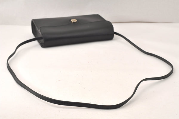 Authentic Christian Dior Shoulder Cross Body Bag Purse Leather Black 5219K