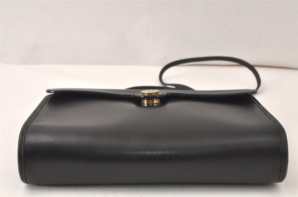 Authentic Christian Dior Shoulder Cross Body Bag Purse Leather Black 5219K